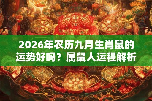 2026年农历九月生肖鼠的运势好吗？属鼠人运程解析