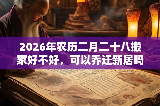 2026年农历二月二十八搬家好不好，可以乔迁新居吗？