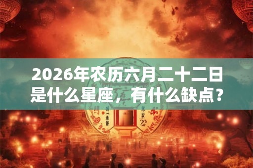 2026年农历六月二十二日是什么星座，有什么缺点？