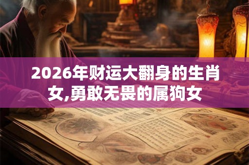 2026年财运大翻身的生肖女,勇敢无畏的属狗女