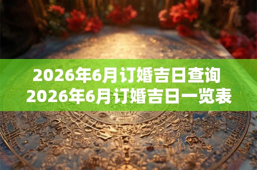 2026年6月订婚吉日查询 2026年6月订婚吉日一览表
