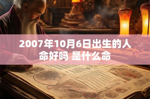 2007年10月6日出生的人命好吗 是什么命