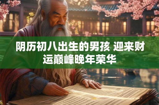 阴历初八出生的男孩 迎来财运巅峰晚年荣华