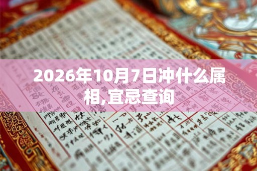2026年10月7日冲什么属相,宜忌查询