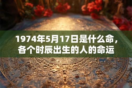 1974年5月17日是什么命，各个时辰出生的人的命运