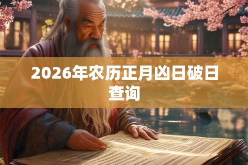 2026年农历正月凶日破日查询 2026年农历正月凶日破日查询