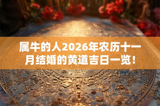 属牛的人2026年农历十一月结婚的黄道吉日一览！