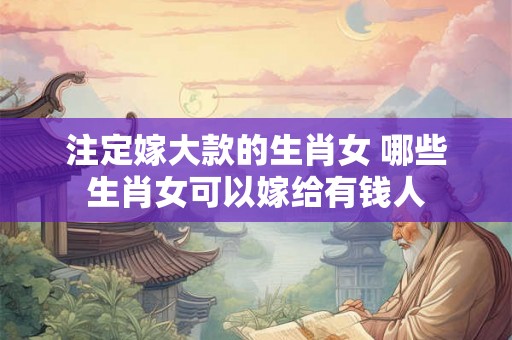 注定嫁大款的生肖女 哪些生肖女可以嫁给有钱人