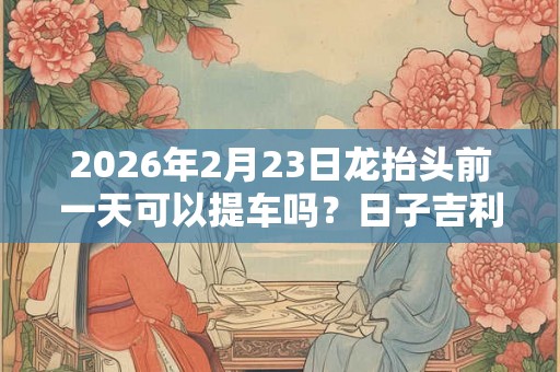 2026年2月23日龙抬头前一天可以提车吗？日子吉利吗？