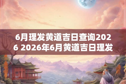 6月理发黄道吉日查询2026 2026年6月黄道吉日理发查询