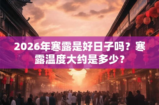 2026年寒露是好日子吗？寒露温度大约是多少？