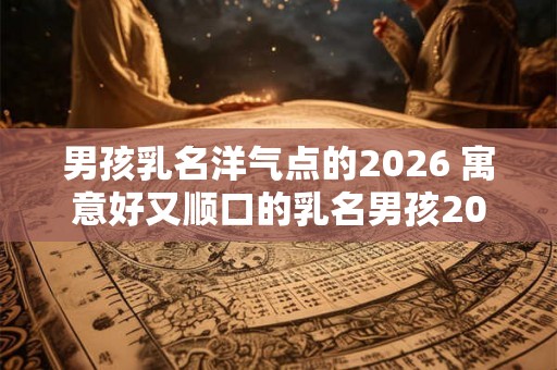 男孩乳名洋气点的2026 寓意好又顺口的乳名男孩2026