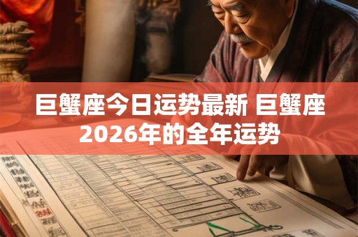 巨蟹座今日运势最新 巨蟹座2026年的全年运势