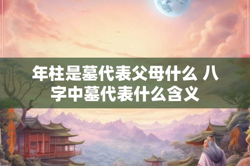 年柱是墓代表父母什么 八字中墓代表什么含义