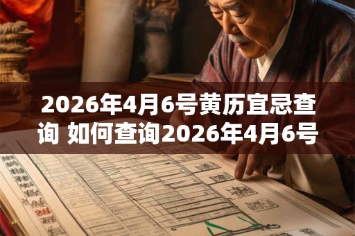 2026年4月6号黄历宜忌查询 如何查询2026年4月6号黄历宜忌