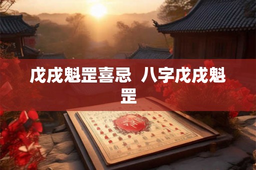 戊戌魁罡喜忌  八字戊戌魁罡