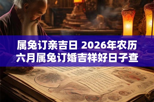 属兔订亲吉日 2026年农历六月属兔订婚吉祥好日子查询 属兔订亲吉日 2026年农历六月属兔订婚吉祥好日子查询