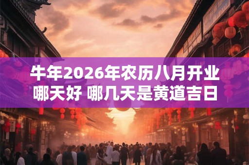 牛年2026年农历八月开业哪天好 哪几天是黄道吉日