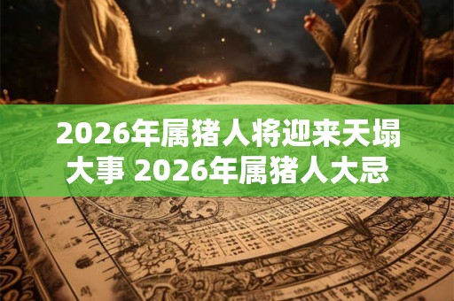 2026年属猪人将迎来天塌大事 2026年属猪人大忌