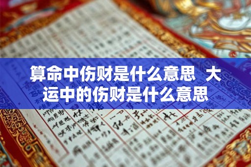 算命中伤财是什么意思  大运中的伤财是什么意思