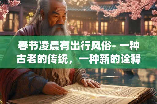 春节凌晨有出行风俗- 一种古老的传统，一种新的诠释