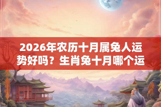 2026年农历十月属兔人运势好吗？生肖兔十月哪个运程最好