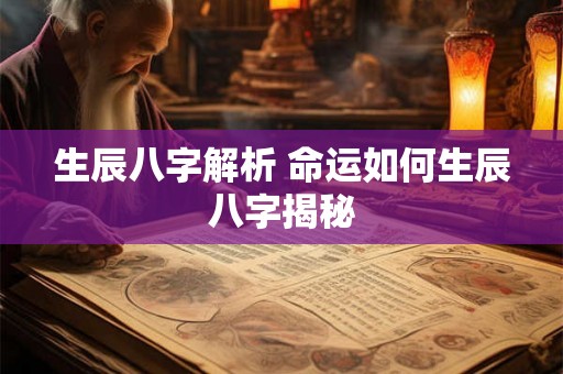 生辰八字解析 命运如何生辰八字揭秘