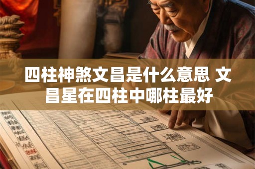 四柱神煞文昌是什么意思 文昌星在四柱中哪柱最好