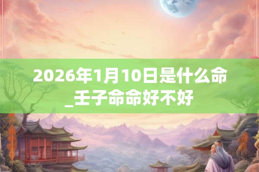 2026年1月10日是什么命_壬子命命好不好 2026年1月10日是什么命_壬子命命好不好