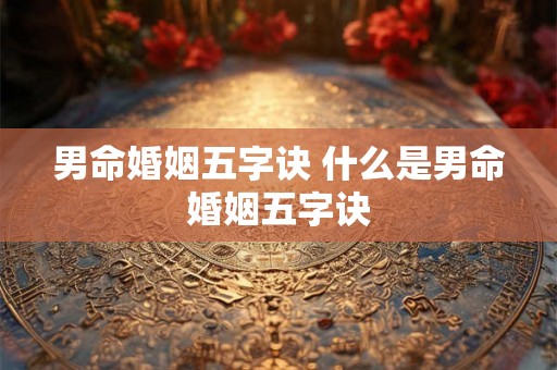 男命婚姻五字诀 什么是男命婚姻五字诀