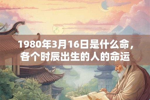 1980年3月16日是什么命，各个时辰出生的人的命运