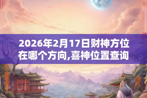 2026年2月17日财神方位在哪个方向,喜神位置查询 2026年2月17日财神方位在哪个方向,喜神位置查询