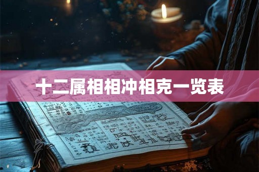 十二属相相冲相克一览表