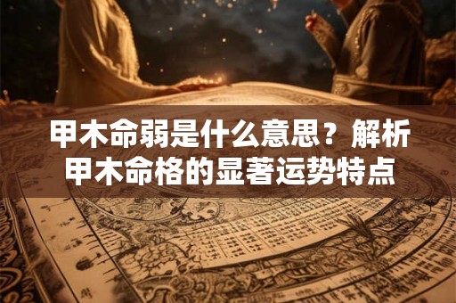 甲木命弱是什么意思?解析甲木命格的显著运势特点 甲木命弱是什么意思?解析甲木命格的显著运势特点
