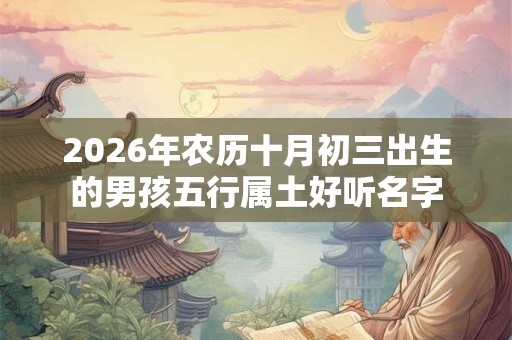2026年农历十月初三出生的男孩五行属土好听名字
