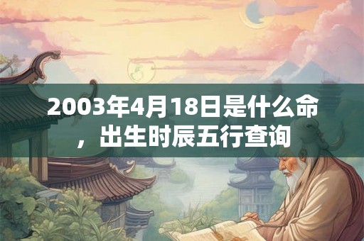 2003年4月18日是什么命，出生时辰五行查询