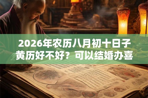 2026年农历八月初十日子黄历好不好？可以结婚办喜事吗？