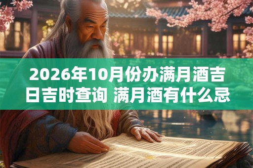2026年10月份办满月酒吉日吉时查询 满月酒有什么忌讳