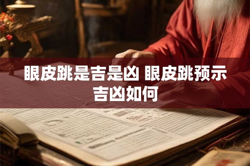 眼皮跳是吉是凶 眼皮跳预示吉凶如何 眼皮跳是吉是凶 眼皮跳预示吉凶如何