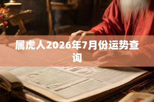 属虎人2026年7月份运势查询 属虎人2026年7月份运势查询