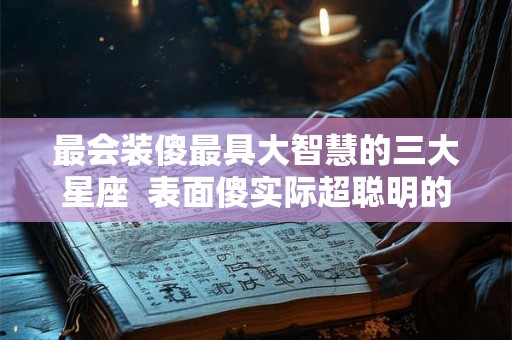 最会装傻最具大智慧的三大星座 表面傻实际超聪明的星座 最会装傻最具大智慧的三大星座 表面傻实际超聪明的星座