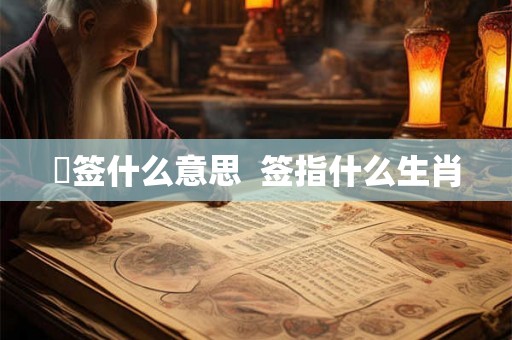 唵签什么意思  签指什么生肖