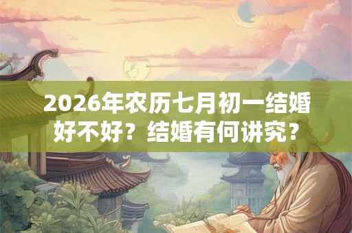 2026年农历七月初一结婚好不好？结婚有何讲究？