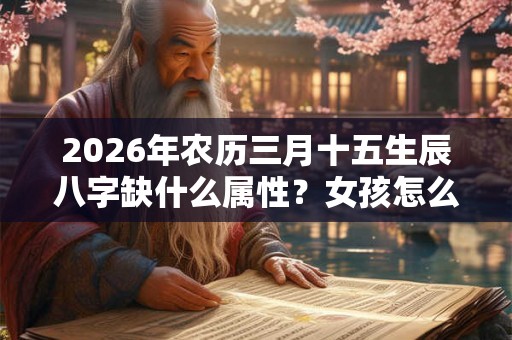 2026年农历三月十五生辰八字缺什么属性？女孩怎么起名？
