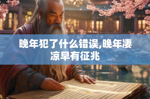 晚年犯了什么错误,晚年凄凉早有征兆