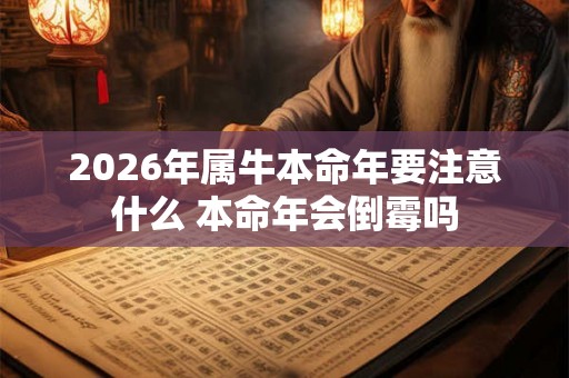 2026年属牛本命年要注意什么 本命年会倒霉吗