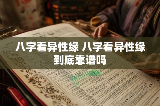 八字看异性缘 八字看异性缘到底靠谱吗