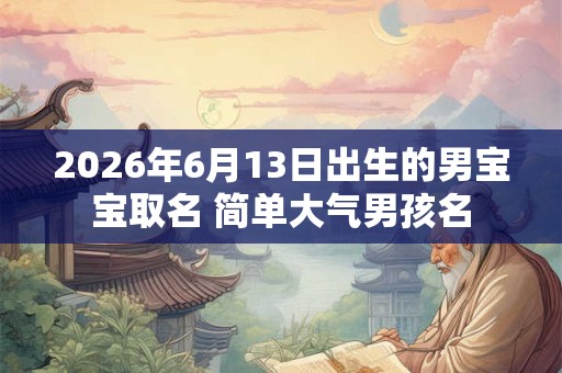 2026年6月13日出生的男宝宝取名 简单大气男孩名