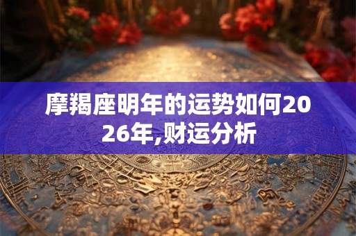 摩羯座明年的运势如何2026年,财运分析