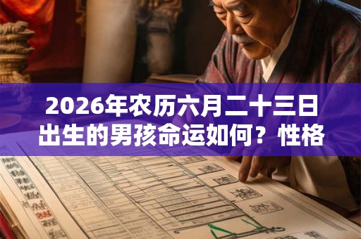 2026年农历六月二十三日出生的男孩命运如何？性格好吗？